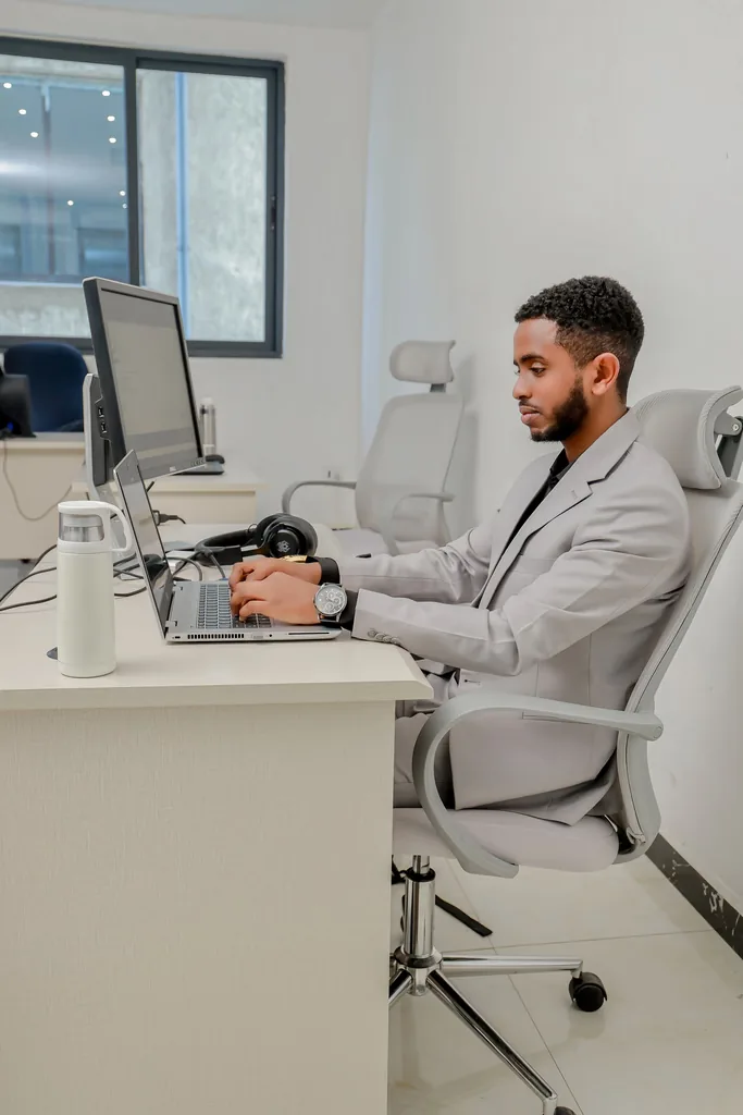 Engineer working on a laptop