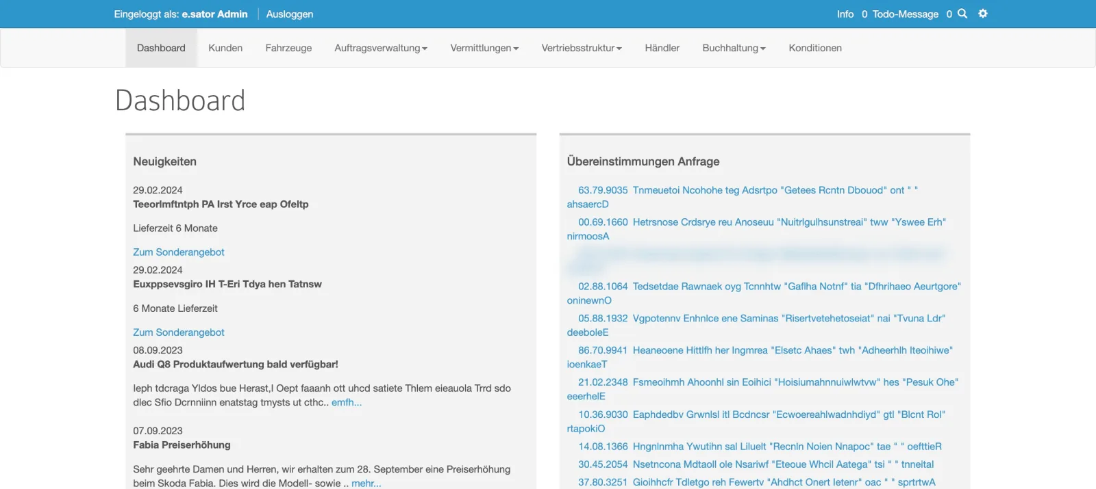 easyauto CRM dashboard