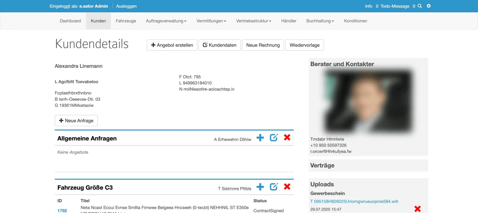 easyauto customer details view